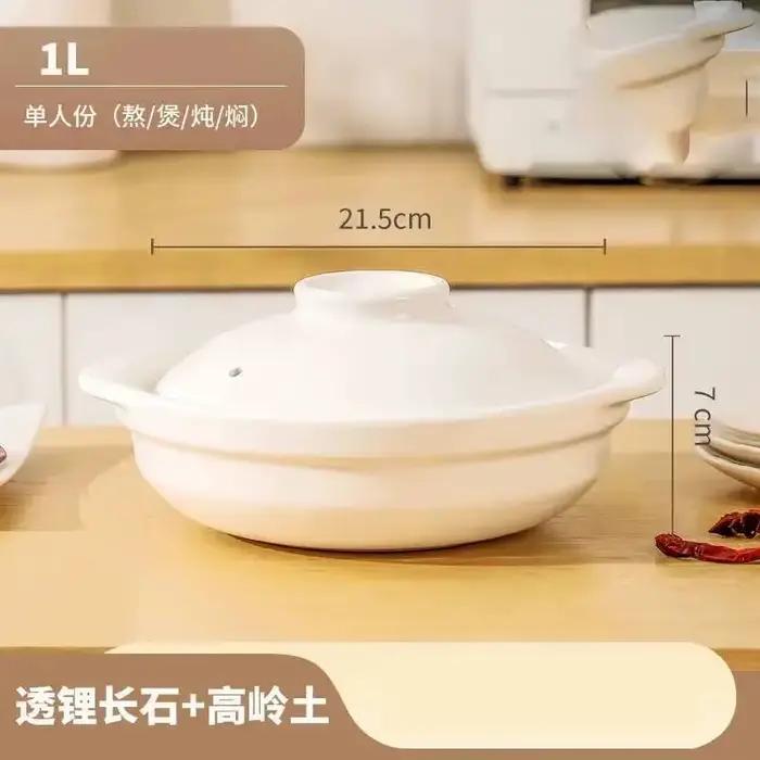 Casserole commerciale en céramique peu profonde, cuisinière à gaz, haute température, degré, pot de 