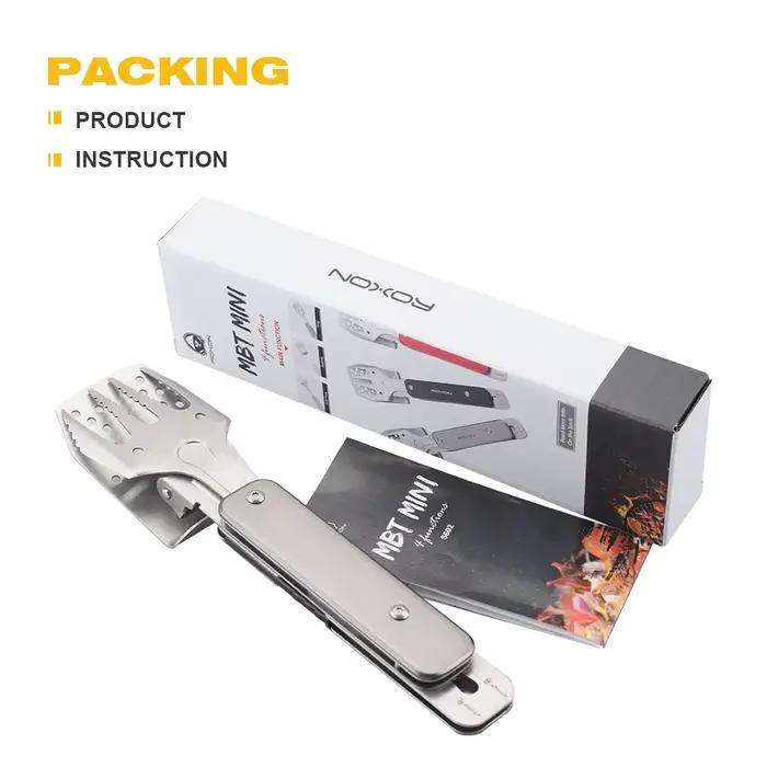 Roxon – Mini ensemble d'outils de Barbecue 4 en 1, avec spatule, fourchette, pinces, ouvre-bouteille