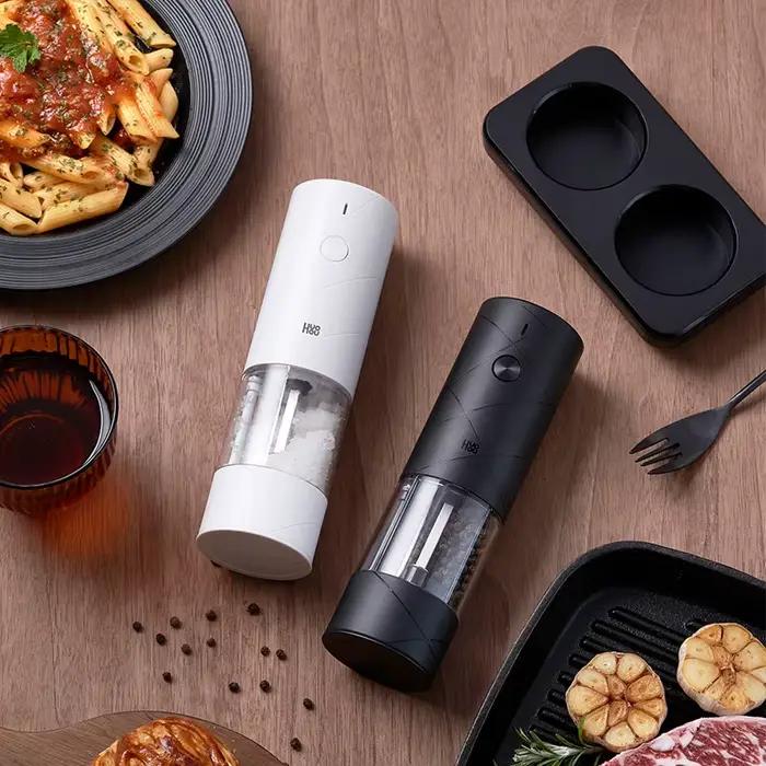 Huohou – broyeur électrique au poivre, assaisonnements, épices, moulin à grains, salière, lumière LE