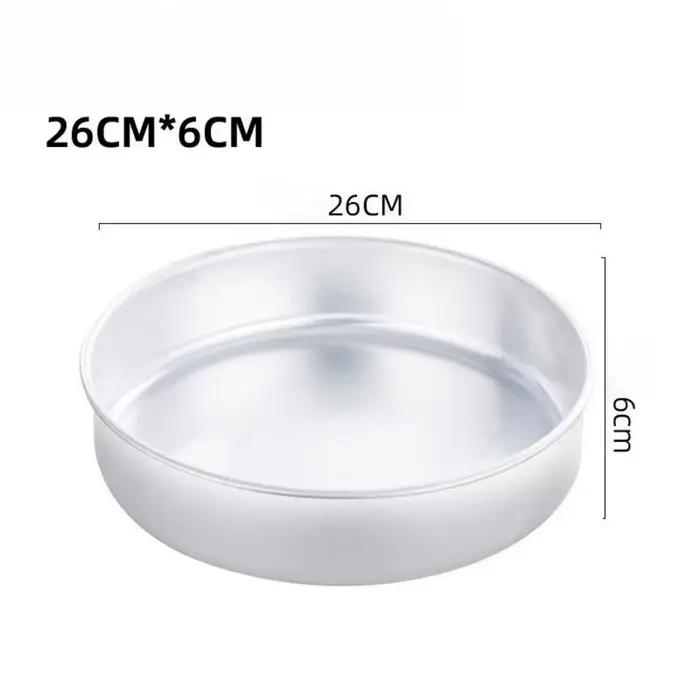 Plateau de cuisson rond en aluminium de 26 cm à fond plat pour la cuisine, adapté au pain, aux biscu