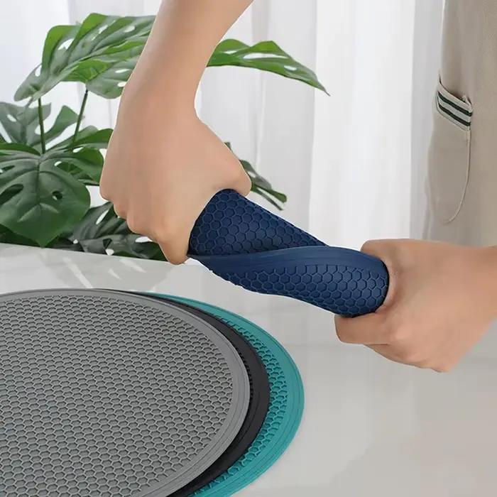 Dessous de verre en silicone pour grands polymères, napperon en accent d'abeille, porte-pot, table, 