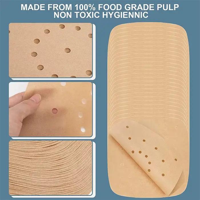 Papier pour friteuse à Air jetable, doublures en papier parchemin, doublures antiadhésives pour four