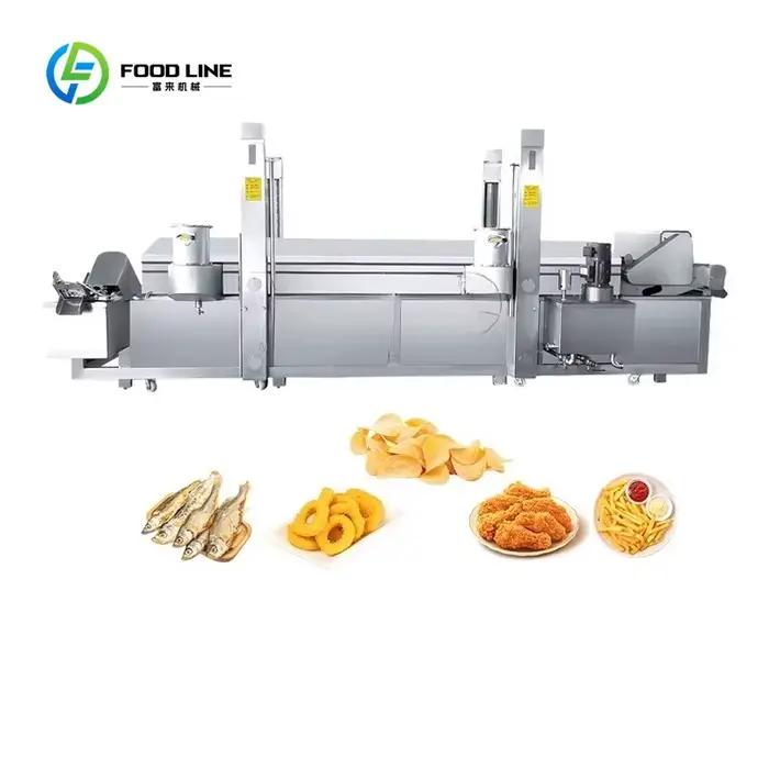 Friteuse industrielle automatique à gaz pour frites de manioc, chips de banane, chips de plantain et