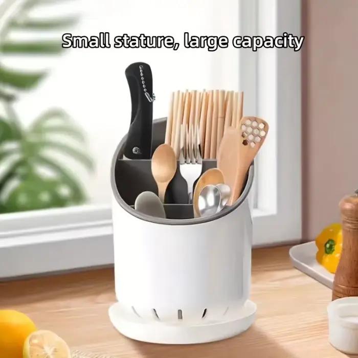 Tube de rangement de baguettes de cuisine avec plaque de vidange, support de rangement de vaisselle,