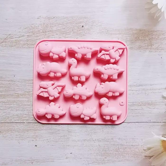 Moule 3D dinosaure en Silicone pour Fondant, chocolat, bonbons, Biscuit, gâteau, bougie, savon, arti