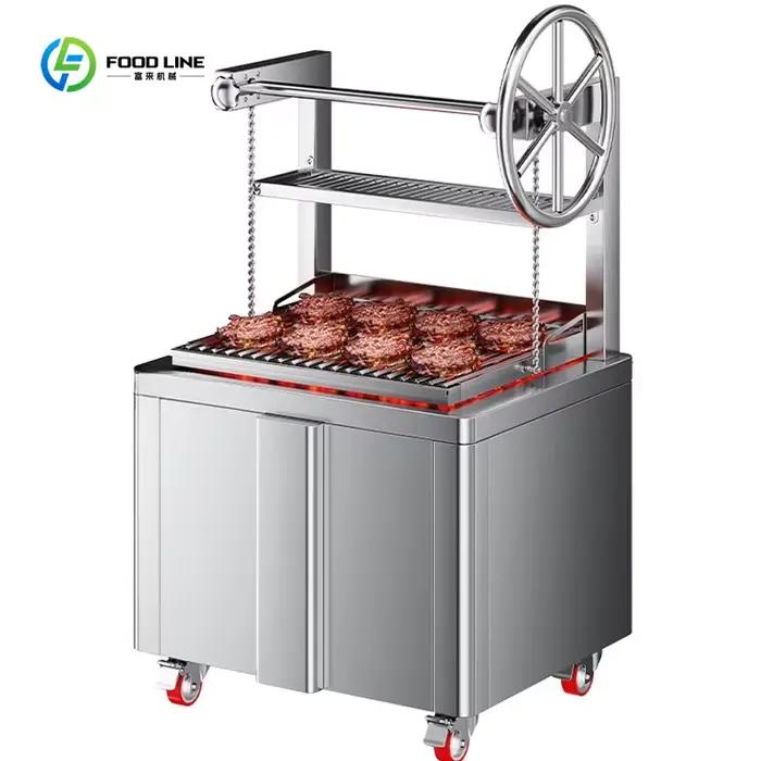 Barbecue professionnel personnalisé en acier inoxydable robuste, style espagnol, avec fonction de ne