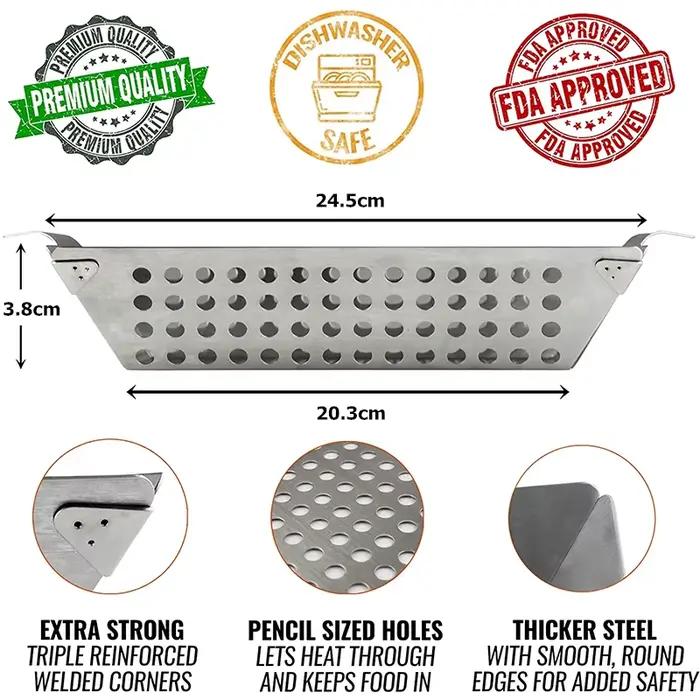 LMETJMA panier de gril pour légumes panier à griller en acier inoxydable grand panier de barbecue à 