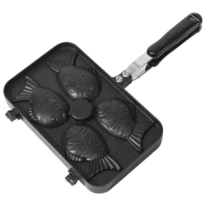 Cuisine japonaise Taiyaki Double poisson en forme de Dessert chaud gaufre gâteau fabricant casserole