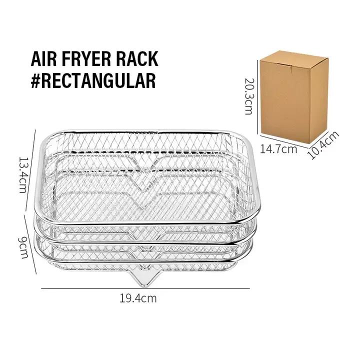 Grille empilable en acier inoxydable à 3 niveaux pour friteuse à air, four et grill, ustensile de cu