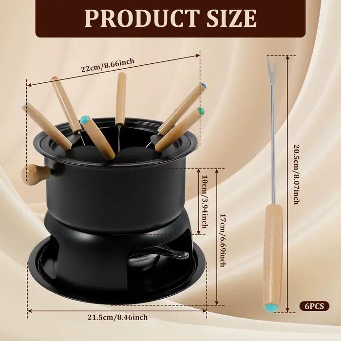 Kit de fondue polyvalent pour fondue au fromage et chocolats, ensemble de casseroles à fondue en aci