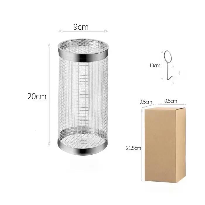 Panier de cuisson rotatif pour légumes, en acier inoxydable 304, grille ronde pour barbecue, cage de