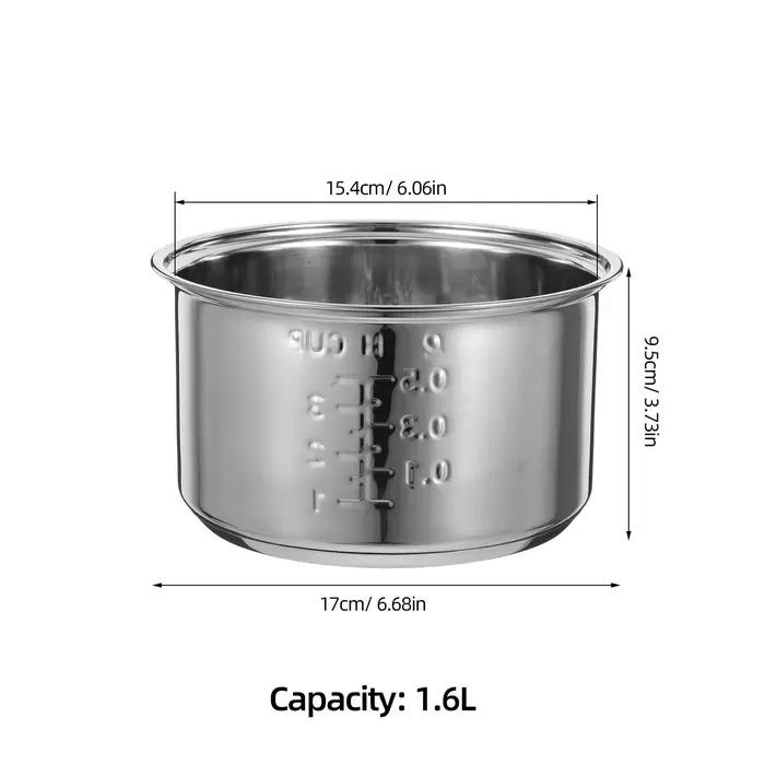 Cuiseur à riz en acier inoxydable 1,6 l 4L, récipient intérieur antiadhésif, accessoires de remplace