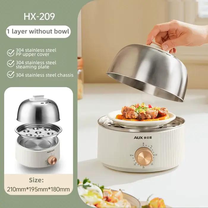 Cuiseur à œufs électrique 350W, appareil de petit-déjeuner avec microphone chronométré, cuiseur à va