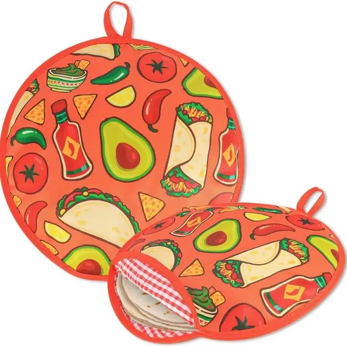 Pochette chauffante pour tortilla de qualité alimentaire, forme ronde, taille 12 pouces, sac isolé, 