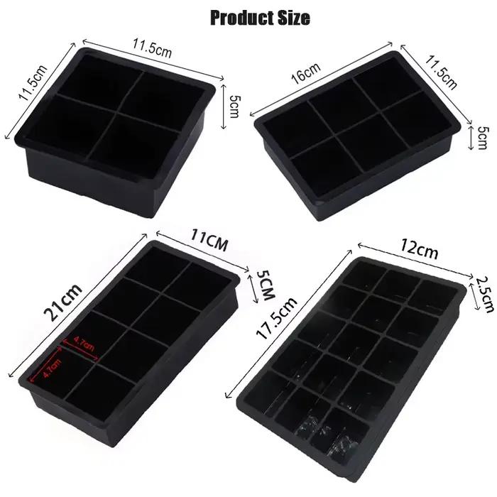 4/6/8/15/160 grille grand plateau à glace moule géant Jumbo grand Silicone de qualité alimentaire Cu