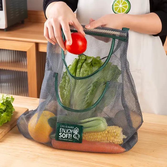 Sacs de rangement réutilisables pour la cuisine, filet de stockage de fruits et légumes pour la mais