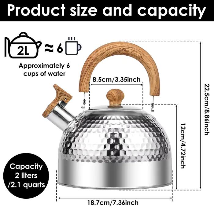 Bouilloire à ébullition en acier inoxydable, 2/3l, sifflet, cuisinière à gaz, cuisinière, Pot d'eau 