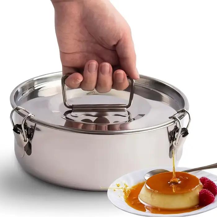 Moule à flan rond en acier inoxydable 1,5 QT pour gâteaux et cheesecakes, idéal pour le chocolat et 