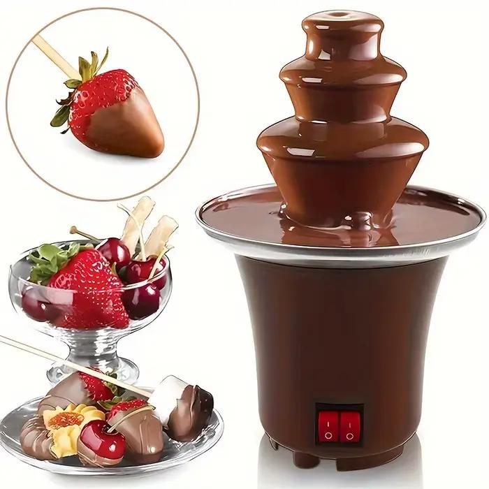 Electric Chocolate Fondue Fountain 3-Layer DIY Waterfall Melts Chocolate Butter Cheese Machine Perfe