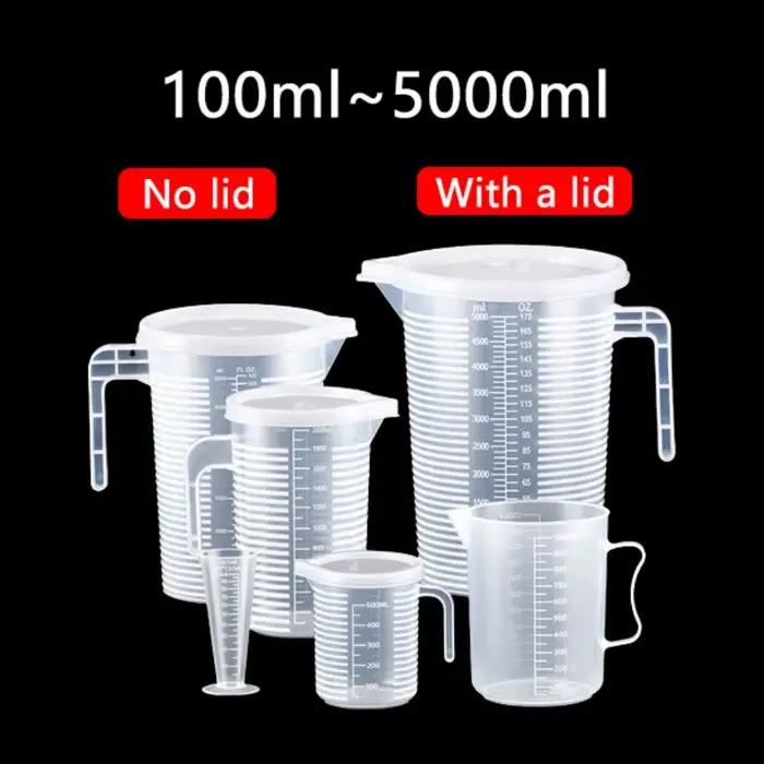Tasse à mesurer graduée transparente, tasse à mélanger transparente en plastique, grande capacité av