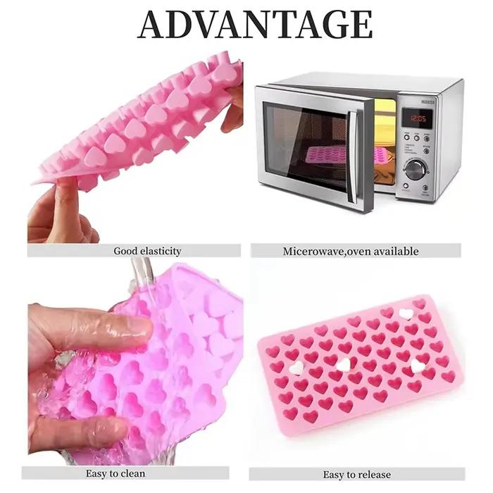 Moule en Silicone pour Coeur Moule en Silicone pour Pâtisserie Non-Adhérent de Qualité Alimentaire M
