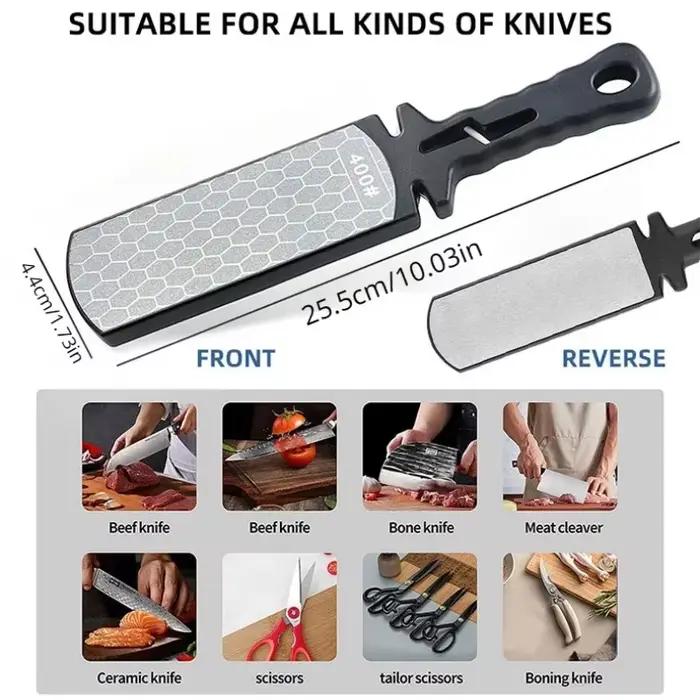 Affûteur de couteaux 5 en 1, barres diamantées 400/1000, couteaux de cuisine multi-outils, acier au 
