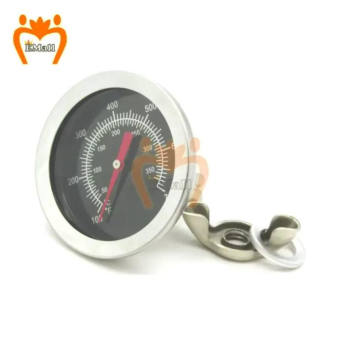 Thermomètre de barbecue en acier inoxydable, pour gril de fumeur, jauge de température, thermomètre 