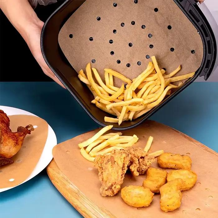 Papier pour friteuse à Air jetable, doublures en papier parchemin, doublures antiadhésives pour four