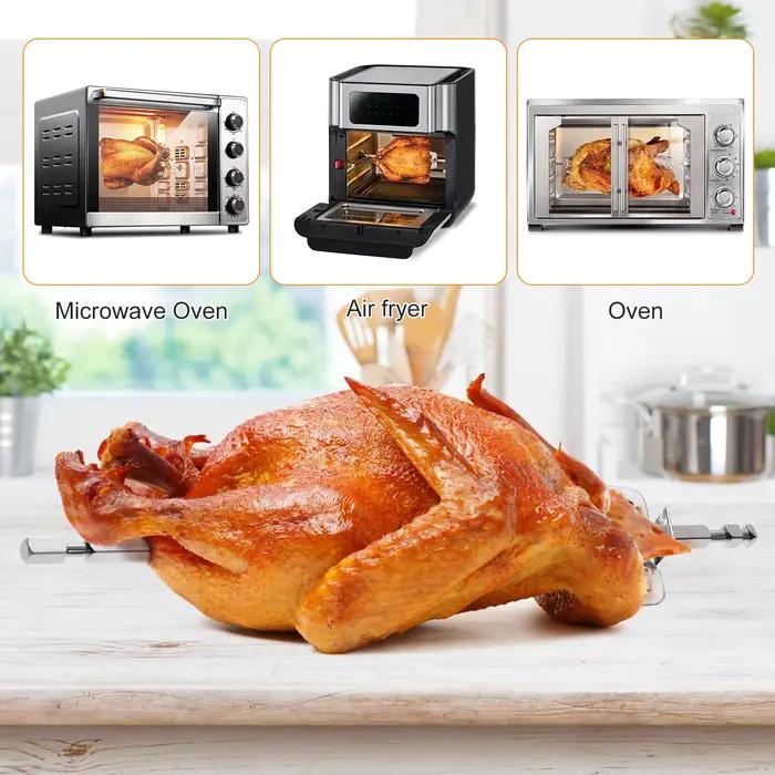 Fourchette en acier inoxydable pour friteuse à air, rôtissoire de poulet, grillade de viande de poisson, accessoire de barbecue pour usage domestique et événements sociaux