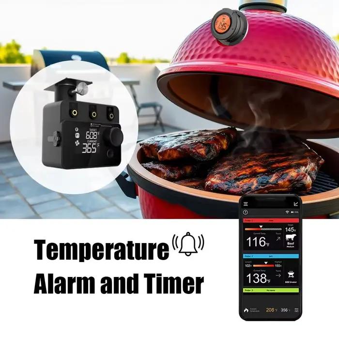 Thermomètre de four numérique Bluetooth pour barbecue, grill, four et fumoir - Surveillance de température précise et contrôle à distance pour la cuisson de viandes et légumes