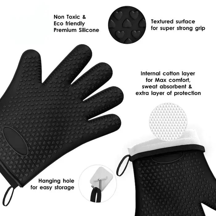 Gants anti-dérapants en silicone pour four à micro-ondes