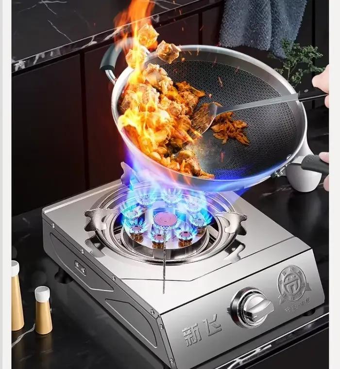 Cuisinière à gaz haute pression en acier inoxydable