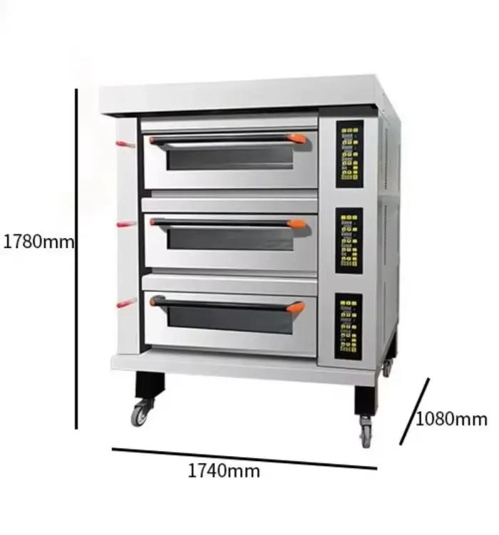 Four électrique intelligent de haute qualité à 9 plateaux et 3 niveaux pour boulangerie commerciale
