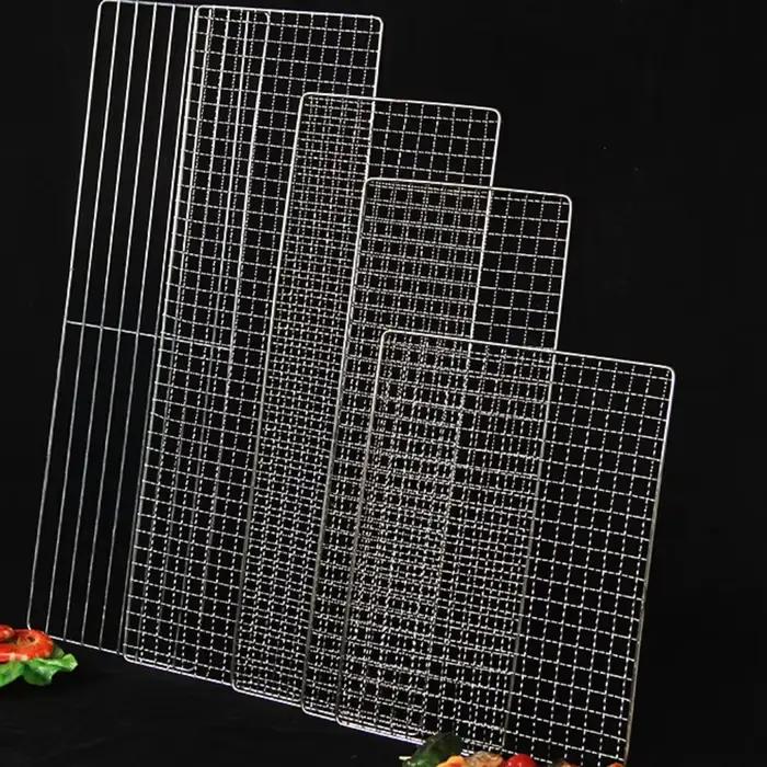 Nouveau Grille de gril en acier inoxydable grilles réutilisables antiadhésives support de rôtissage pour barbecue