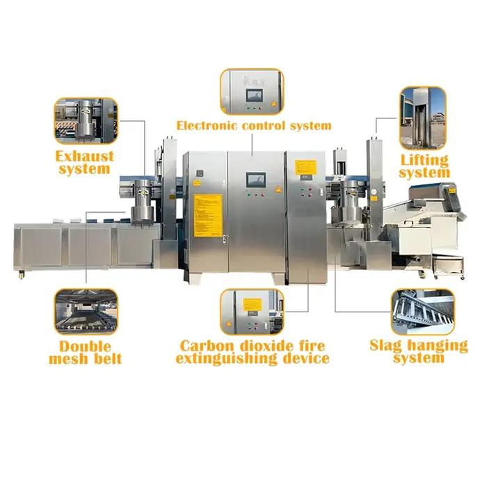 Machine à frire les chips de bananes personnalisées industrielle et professionnelle puissance 17 kilowatts tension 380V transformation alimentaire collations événements spéciaux