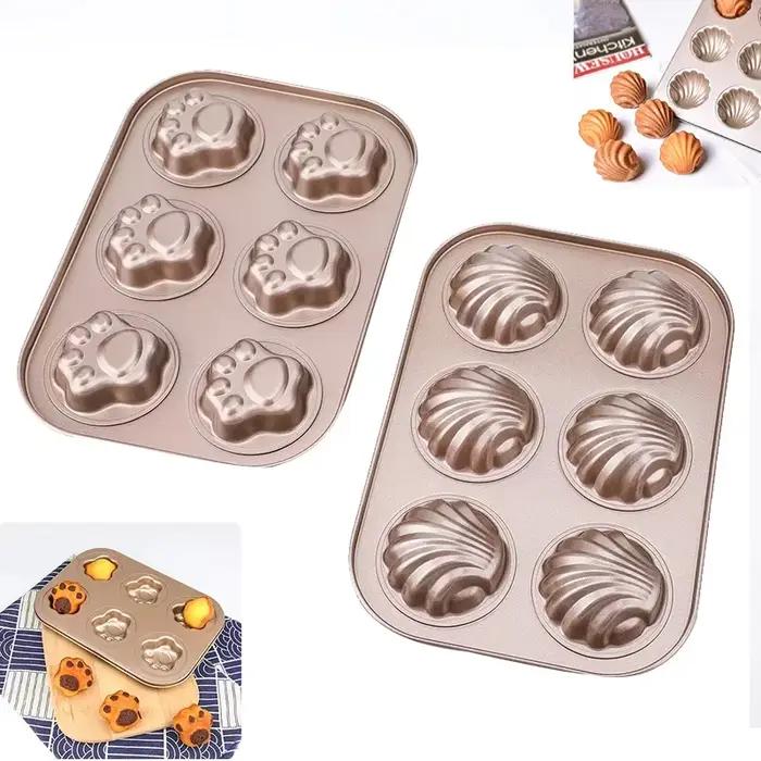 Moules à gâteaux antiadhésifs patte de chat banane coquille de mer forme moule à pain bricolage pour utilisation au four à domicile ustensiles de cuisson créatifs pour biscuits