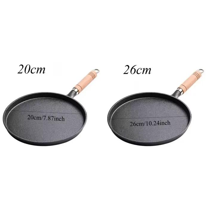 Poêle à frire en fonte non revêtue, antiadhésive, pour crêpes aux œufs, crêpière, Steak, poêle à gaz, cuisinière à Induction, ustensiles de cuisine, 1 pièces