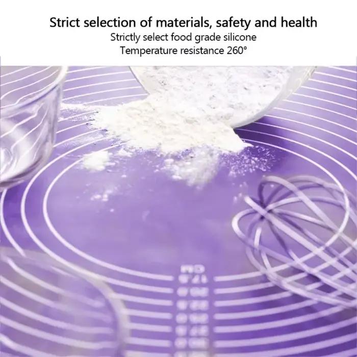 Tapis de pâtisserie en silicone Galavilly violet pour pâtisserie non adhérente et durable planche à pâtisserie avec échelle et instructions de cuisson pour fondant gâteau tarte pizza biscuits facile à nettoyer