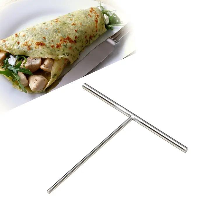Épandeur de pâte en forme de T ustensile de cuisine en acier inoxydable pour faire des crêpes parfaites occasions familiales et gastronomiques ```
