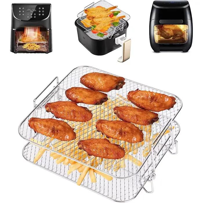 Grille à deux niveaux pour friteuse à air Cosori T1 acier inoxydable compatible friteuses à air grande capacité cuisine saine et savoureuse