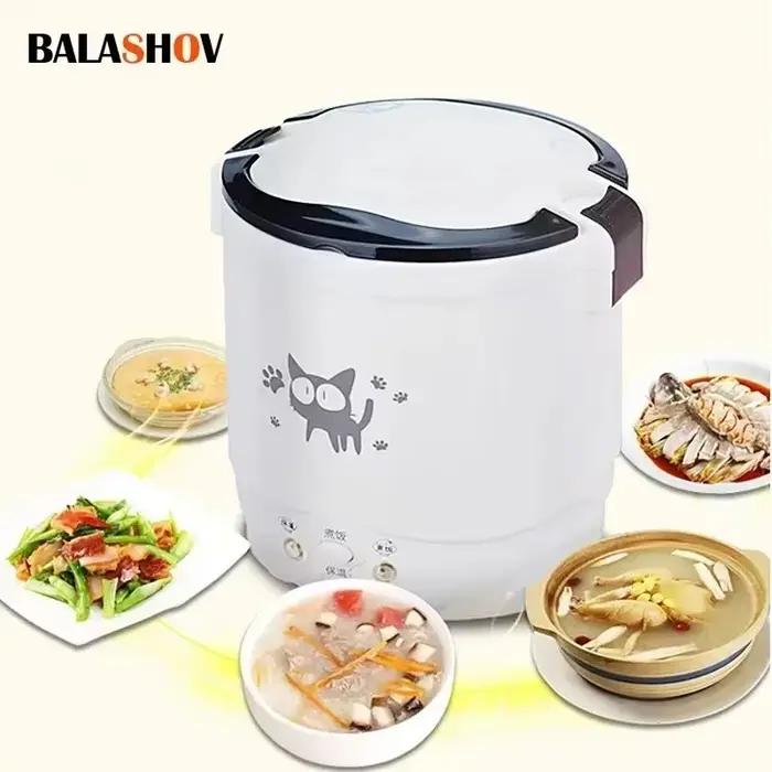 Mini cuiseur à riz électrique Portable multicuiseur cuiseurs à riz domestiques 12V 24V 220V Pot Machine de cuisson casseroles pour voiture camion maison