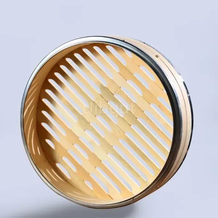 Une deux trois cages avec couvercle cuisson bambou vapeur poisson riz Snack panier ensemble cuisine outils