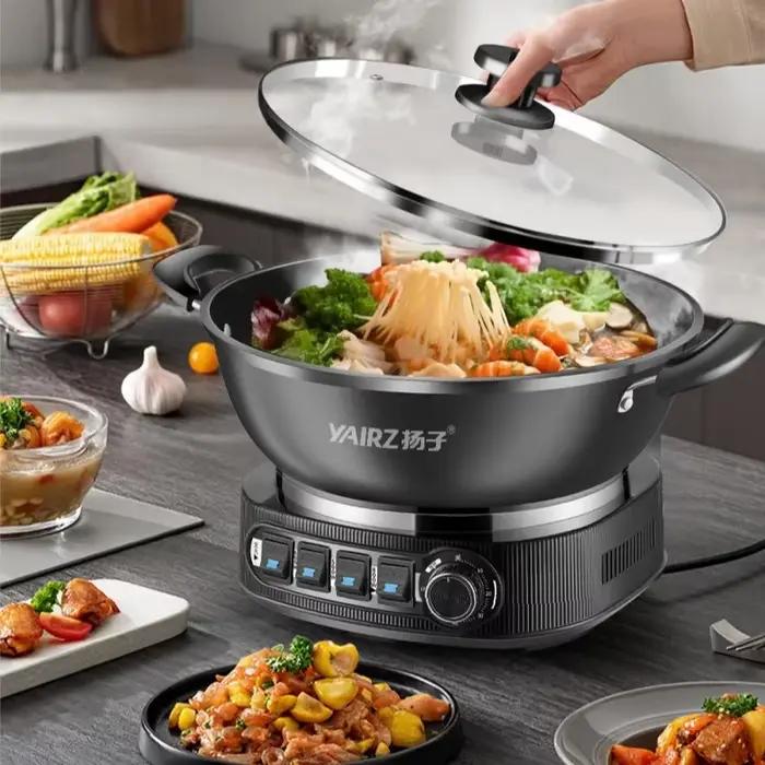 Wok Électrique En Fonte Cuiseur Vapeur Antiadhésif Multifonctionnel Taille 32 34 36 38 Occasions Spéciales Cuisine Familiale Plats Savoureux