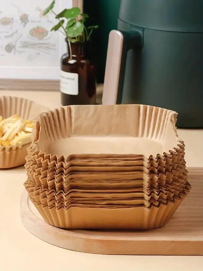 Doublure de friteuse à air antiarina polyvalente pour cuisson saine et facile à nettoyer pour four et micro-onde 50 pièces