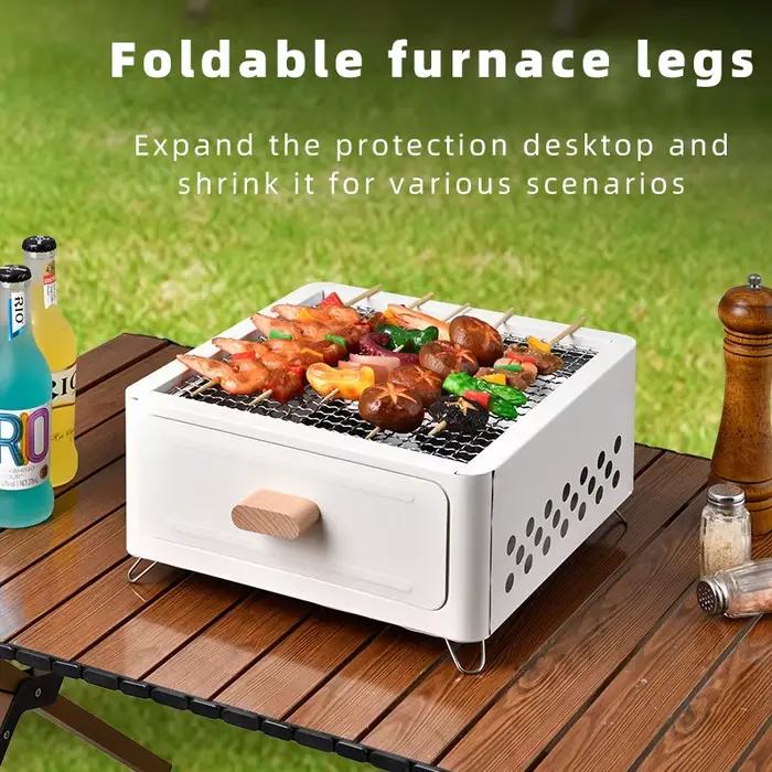 Barbecue d'extérieur, support à charbon de bois pour foyer, foyer portable pour camping en extérieur, barbecue pour la maison, l'intérieur et la terrasse