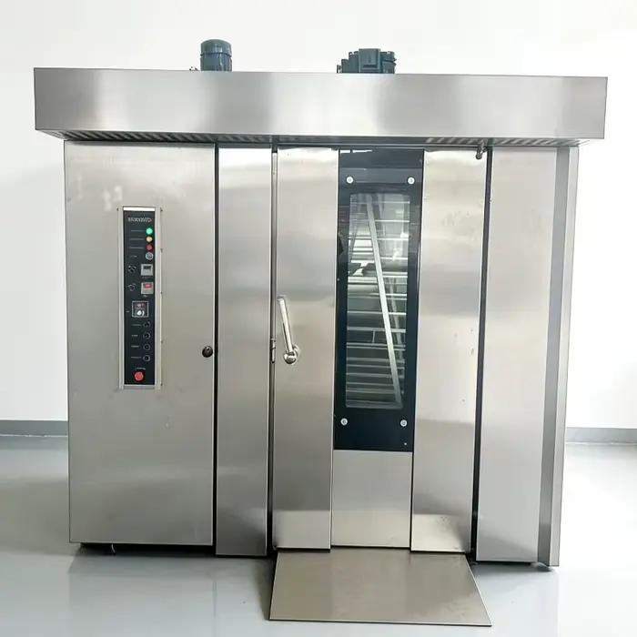Four rotatif à haute efficacité, équipement de boulangerie pour pain et gâteaux, 32 plateaux, four rotatif industriel commercial au gaz, sur mesure