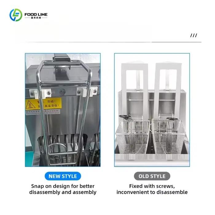 Friteuse électrique commerciale personnalisée 28L en acier inoxydable avec levage automatique et filtre à huile pour la