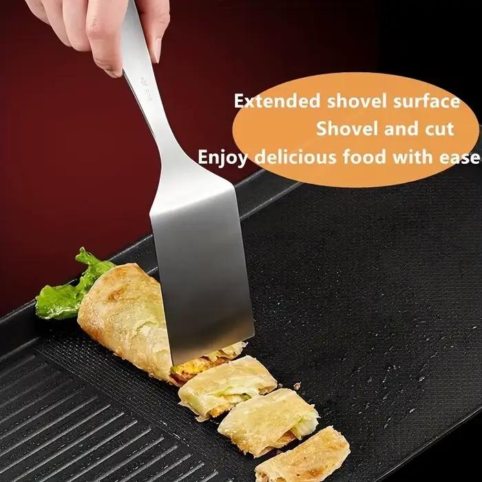 Petite spatule en acier inoxydable, spatule pour retourner les aliments sur le gril, retourneur de grillades, petite pelle à frire en acier inoxydable, pelle de cuisine en métal