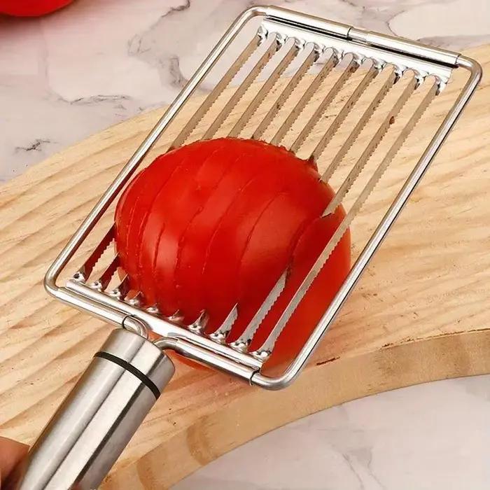 [J] Trancheuse à tomates en acier inoxydable - Machine manuelle pour couper les légumes et les fruits