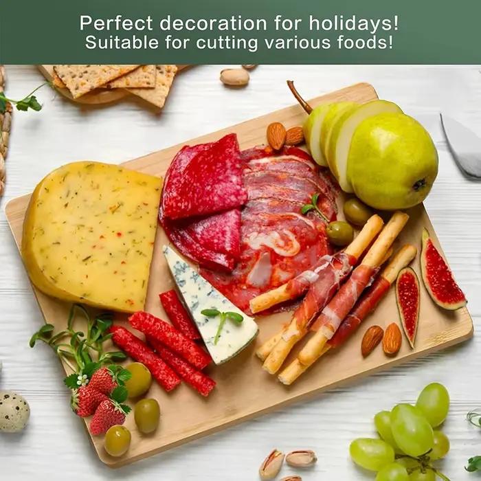 Planche à découper en bambou LWLYBH pour cuisine, double face, rectangulaire, épaisse, durable, hygiénique, pour viandes, légumes et fruits ```